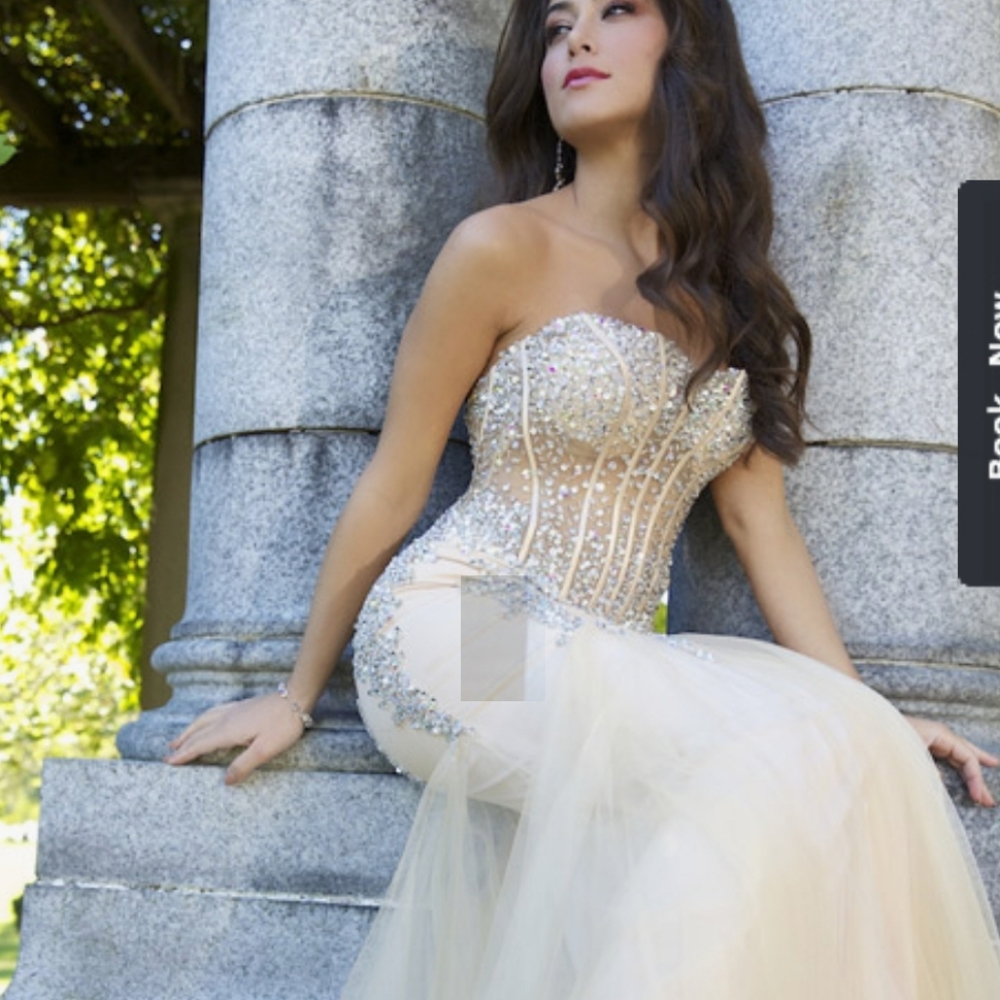 Jovani beaded corset evening dress. - Picture 5 of 16